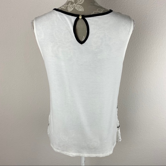 FYLO white black crochet tank top medium - Picture 5 of 8